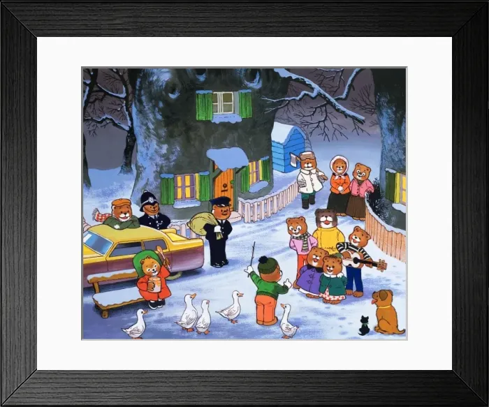 Framed Print : Teddies in winter scene Framed Print : Teddies in winter scene