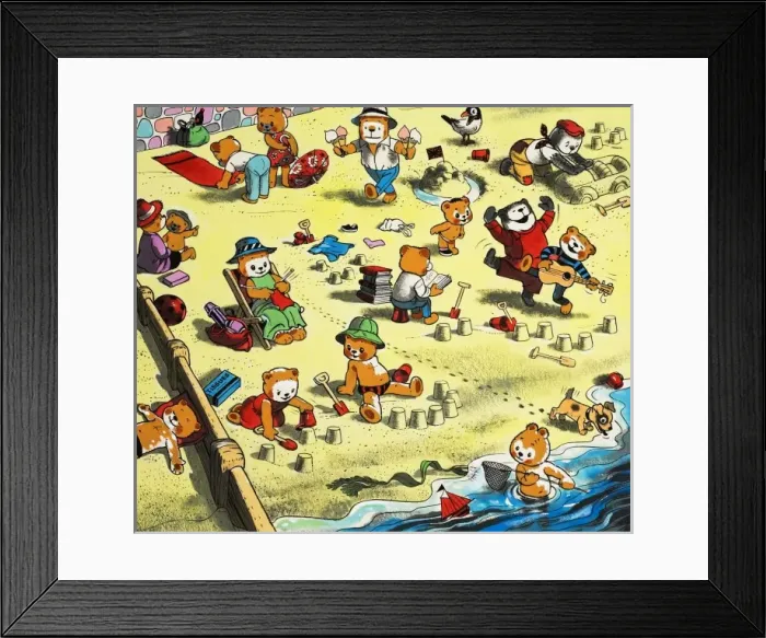 Framed Print : Teddy Bears on the beach Framed Print : Teddy Bears on the beach
