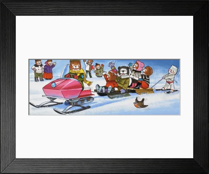 Framed Print : Teddies with snowmobile Framed Print : Teddies with snowmobile