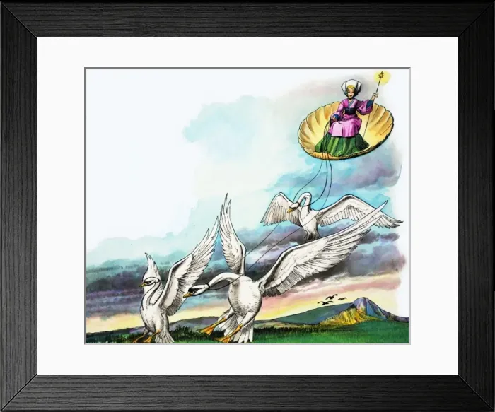Framed Print : The swan carriage: from The Prince Who Had a Bears Head Framed Print : The swan carriage: from The Prince Who Had a Bears Head