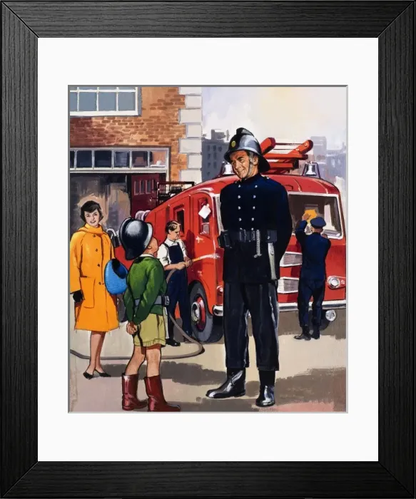 Framed Print : Fireman. People You See: The Fireman. From Teddy Bear (9 May 1964) Framed Print : Fireman. People You See: The Fireman. From Teddy Bear (9 May 1964)