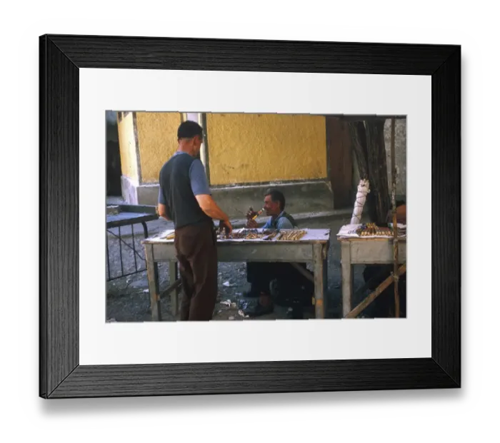 Framed Print : Scene in a street market, Yugoslavia Framed Print : Scene in a street market, Yugoslavia