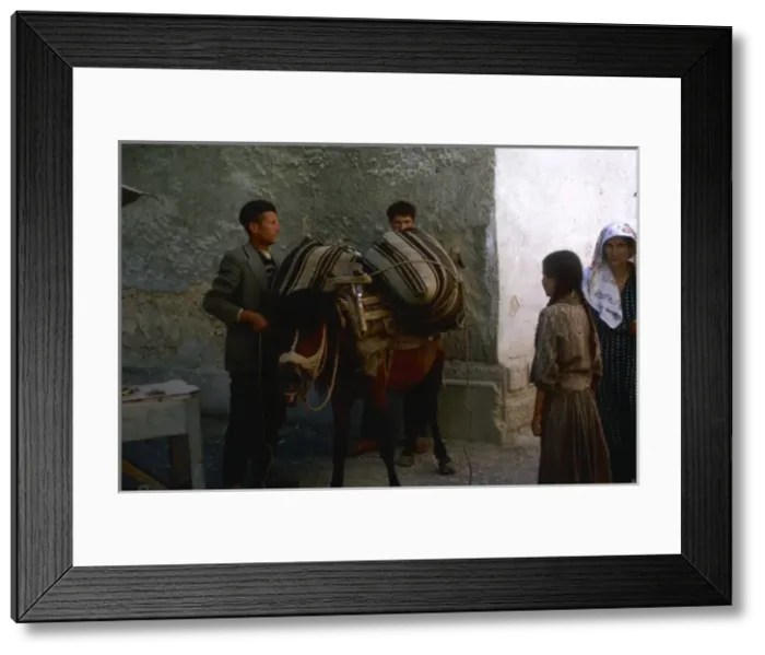 Framed Print : Scene on a street corner, Yugoslavia Framed Print : Scene on a street corner, Yugoslavia