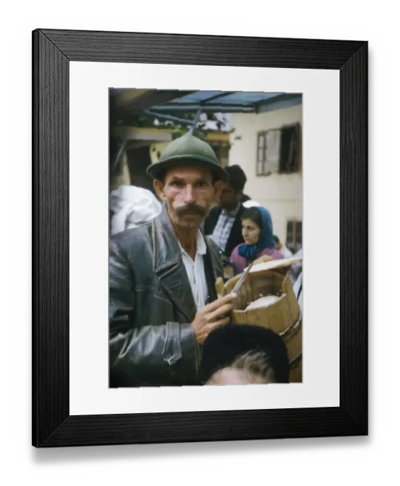 Framed Print : Man in a crowd in a Yugoslavian street Framed Print : Man in a crowd in a Yugoslavian street