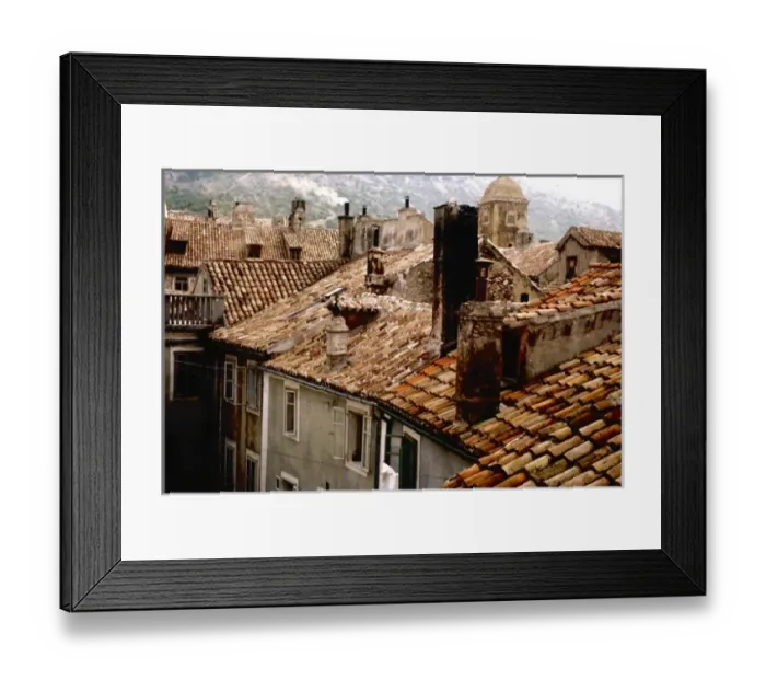 Framed Print : View across roofs, Yugoslavia Framed Print : View across roofs, Yugoslavia