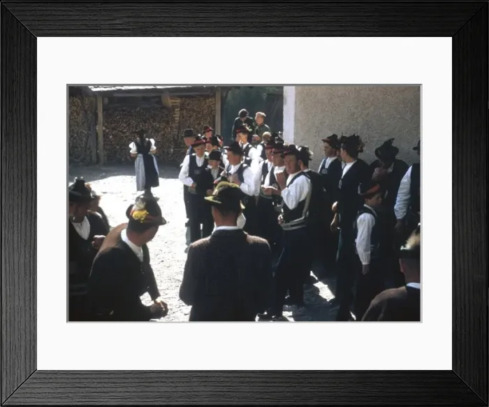 Framed Print : People at a church parade, Austria Framed Print : People at a church parade, Austria