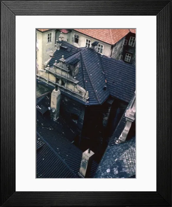 Framed Print : Aerial view of rooftops in an East European town Framed Print : Aerial view of rooftops in an East European town