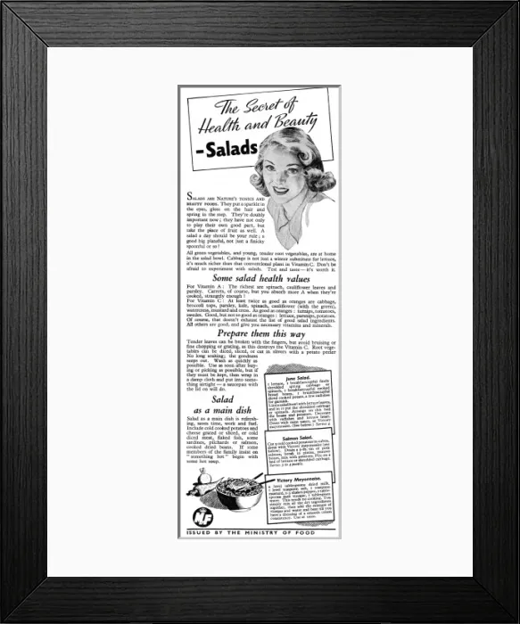 Framed Print : Advert for the Ministry of Food 1943 Framed Print : Advert for the Ministry of Food 1943