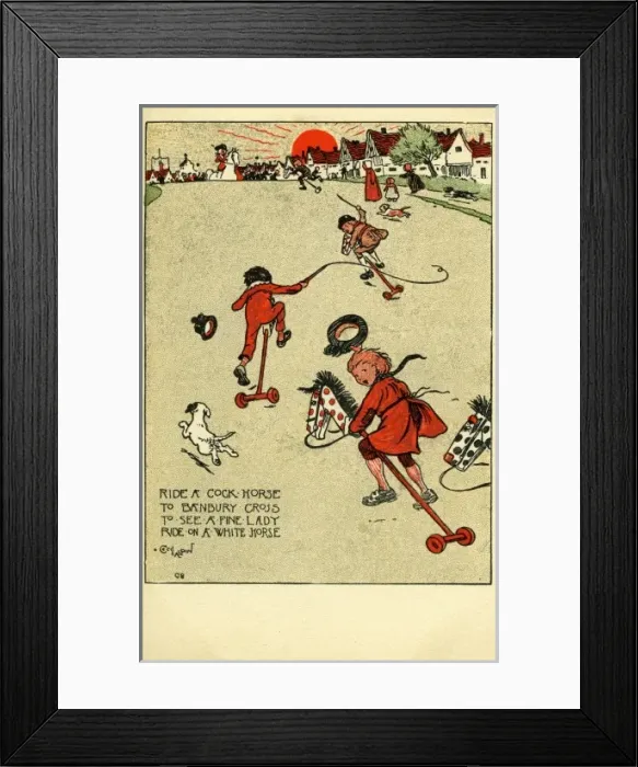 Framed Print : Cecil Aldin. Ride a cock horse Framed Print : Cecil Aldin. Ride a cock horse