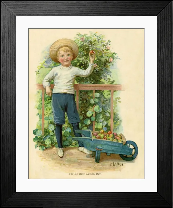 Framed Print : E Lance. Buy My Rosy Apples (1899) Framed Print : E Lance. Buy My Rosy Apples (1899)