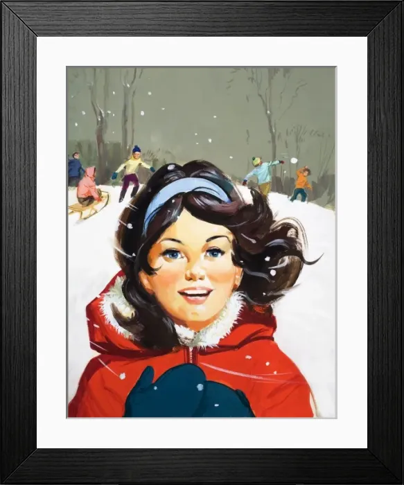 Framed Print : Young girl enjoying the snow Framed Print : Young girl enjoying the snow