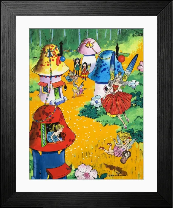 Framed Print : Fairies and fairy houses Framed Print : Fairies and fairy houses