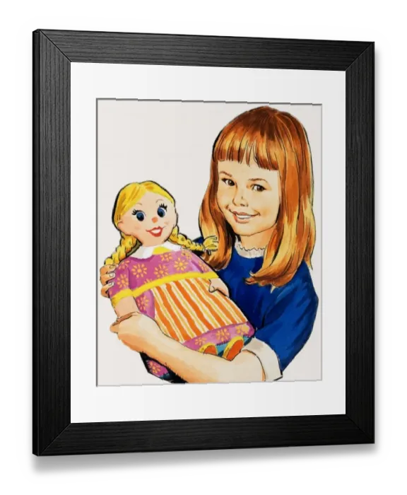 Framed Print : A girl and her doll Framed Print : A girl and her doll