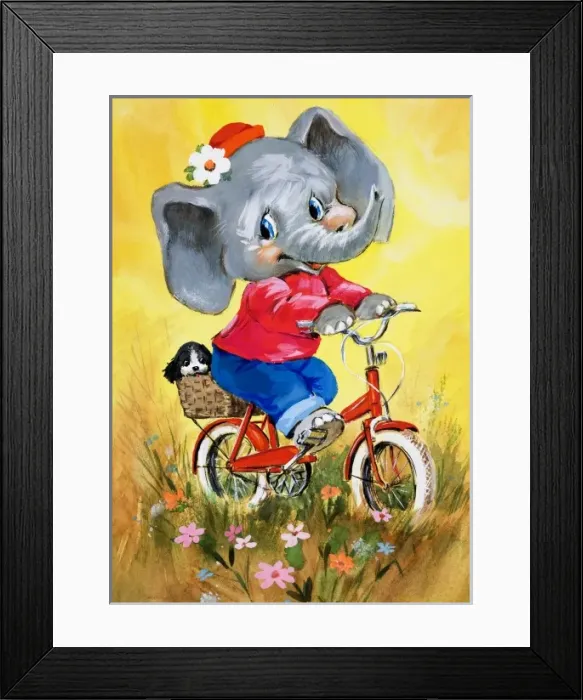 Framed Print : Elephant on a bicycle Framed Print : Elephant on a bicycle