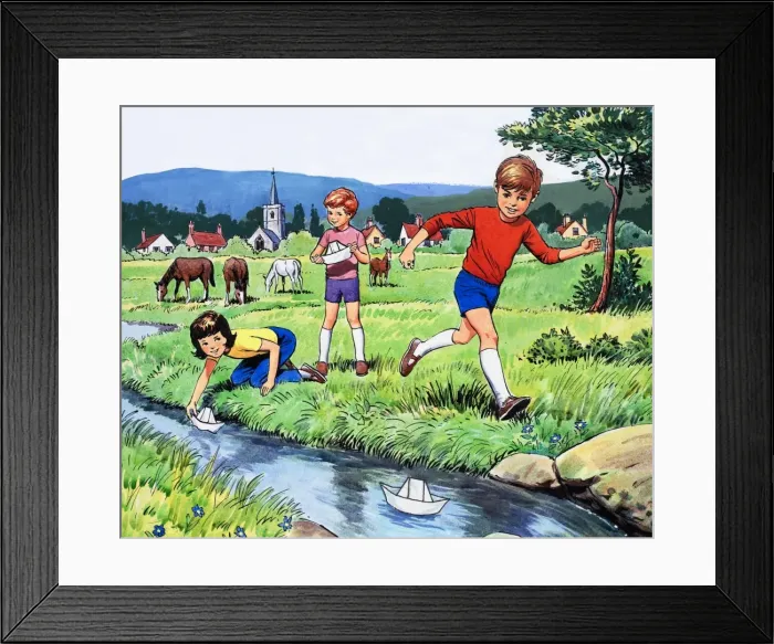 Framed Print : Sailing paper boats Framed Print : Sailing paper boats