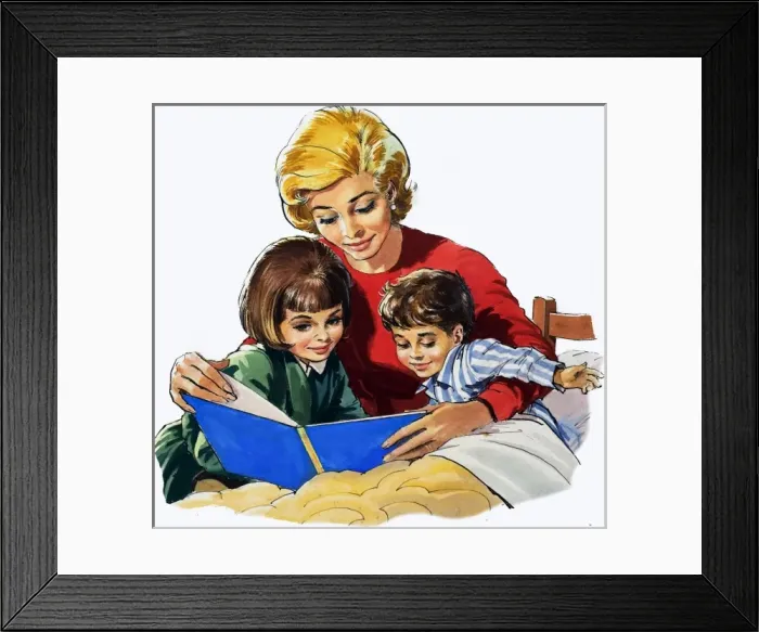 Framed Print : A Story at Bedtime Framed Print : A Story at Bedtime