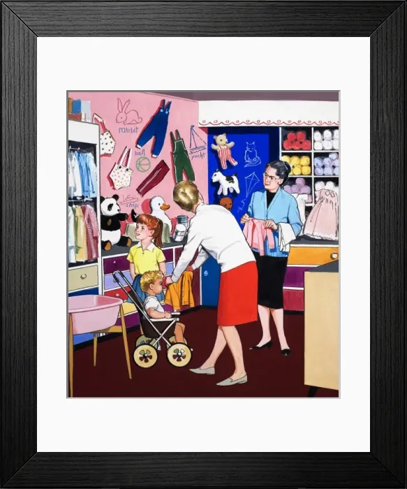Framed Print : At the clothes shop Framed Print : At the clothes shop