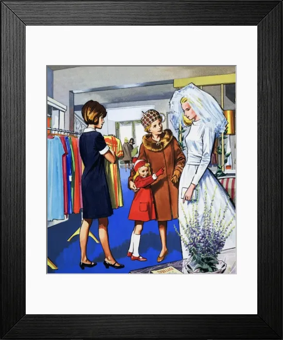 Framed Print : The Bride. People You See. From Teddy Bear (25 February 1967) Framed Print : The Bride. People You See. From Teddy Bear (25 February 1967)