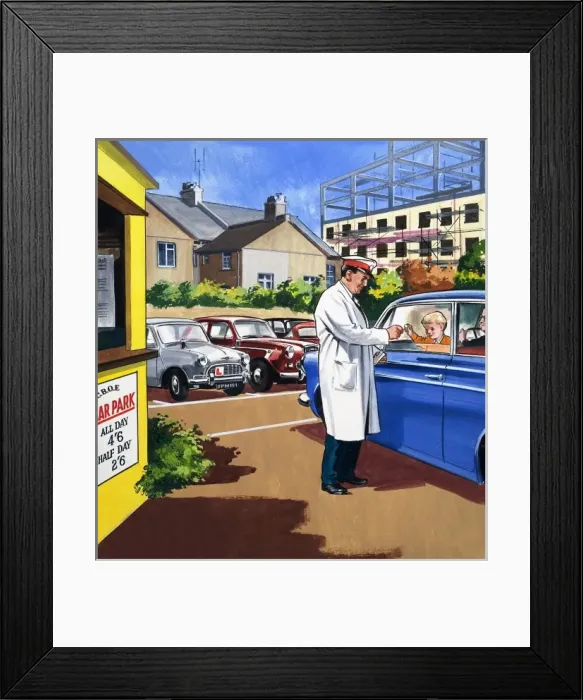 Framed Print : The Car Park Attendant Framed Print : The Car Park Attendant