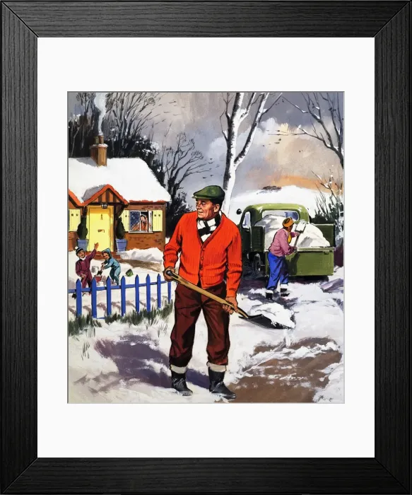 Framed Print : Clearing the snow Framed Print : Clearing the snow