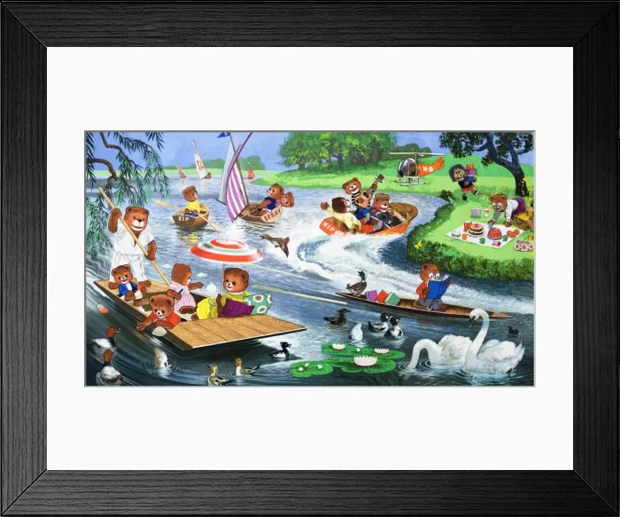 Framed Print : Teddy Bears on the River Framed Print : Teddy Bears on the River