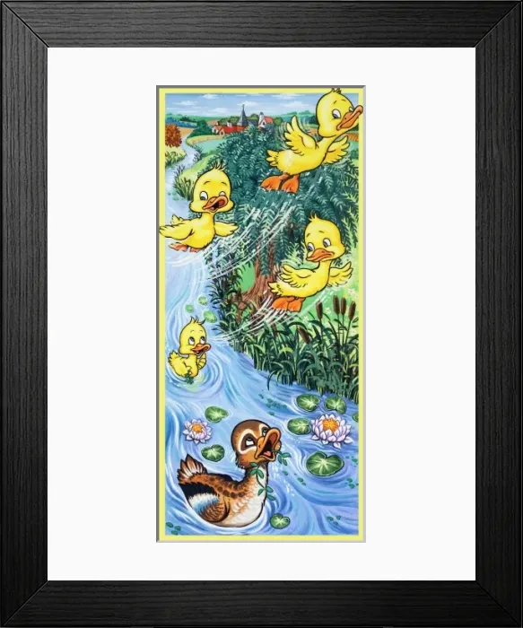 Framed Print : Duck and flying ducklings Framed Print : Duck and flying ducklings