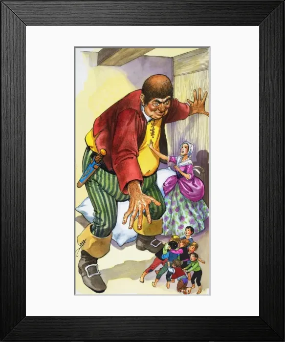 Framed Print : Giant attacking children Framed Print : Giant attacking children
