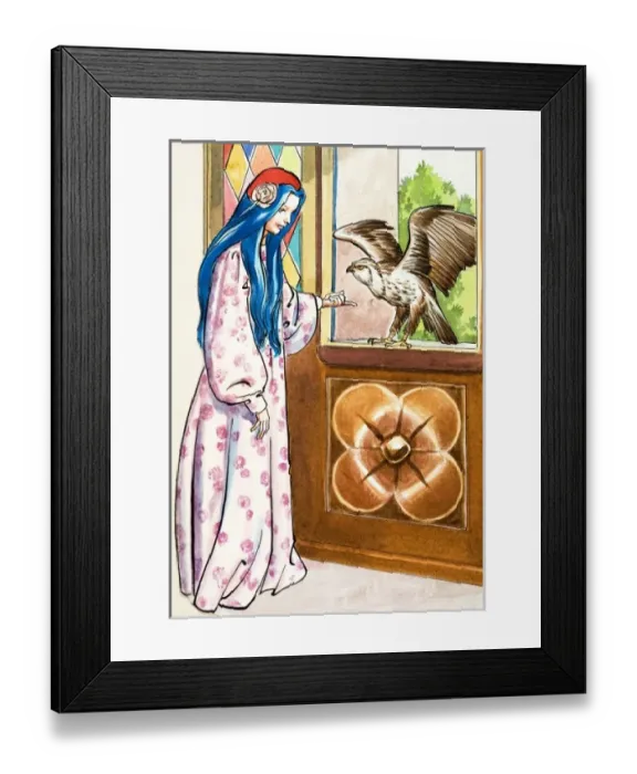 Framed Print : Girl with falcon Framed Print : Girl with falcon
