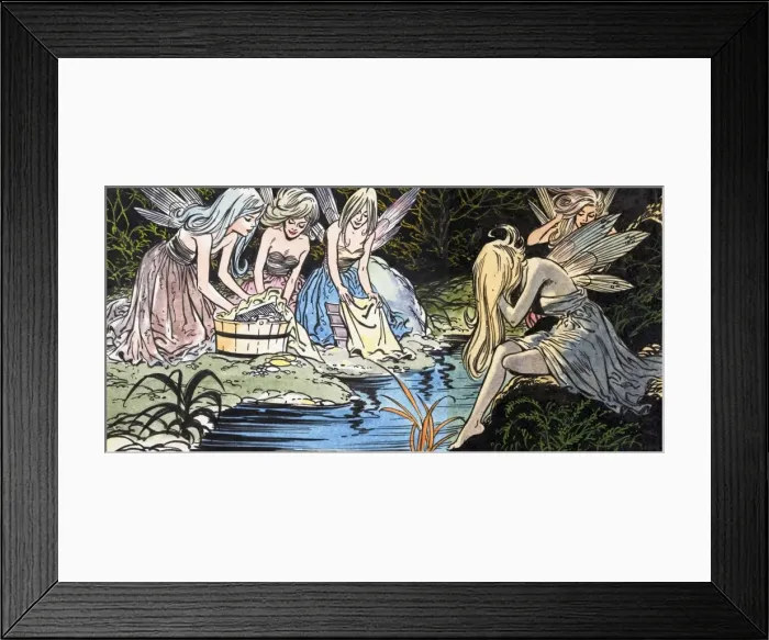 Framed Print : Fairies washing Framed Print : Fairies washing