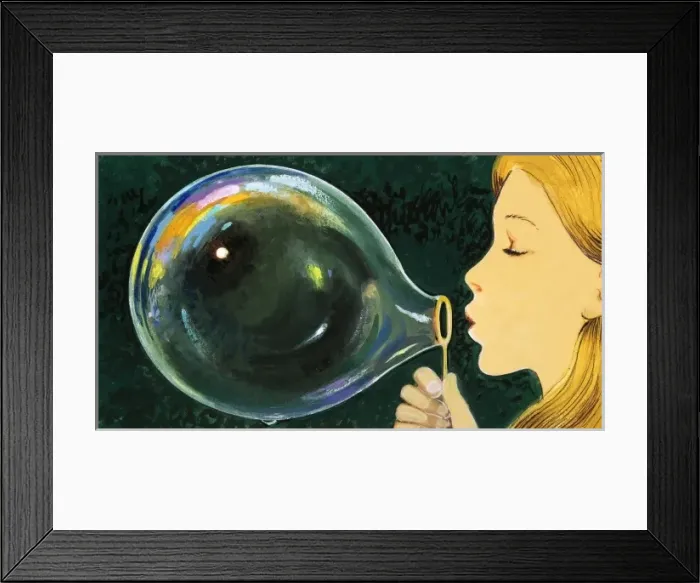 Framed Print : Blowing a bubble Framed Print : Blowing a bubble