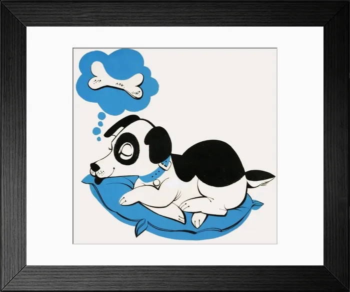 Framed Print : Dog dreaming of a bone Framed Print : Dog dreaming of a bone