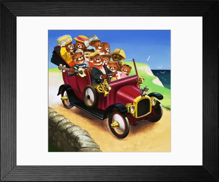 Framed Print : Teddy Bears in a car Framed Print : Teddy Bears in a car