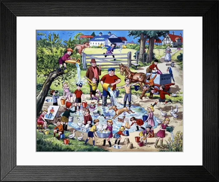 Framed Print : Farming scene (with hidden animals) Framed Print : Farming scene (with hidden animals)