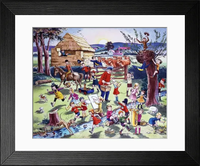 Framed Print : Farm scene (with hidden fruits) Framed Print : Farm scene (with hidden fruits)
