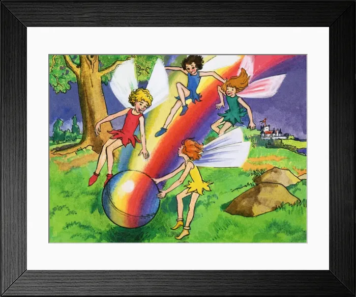 Framed Print : Rainbow ball and fairies Framed Print : Rainbow ball and fairies