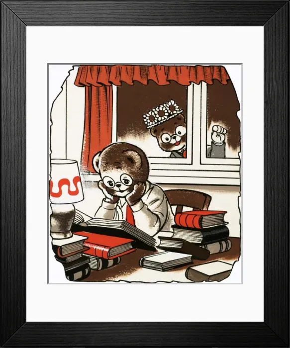 Framed Print : Teddy doing his homework Framed Print : Teddy doing his homework