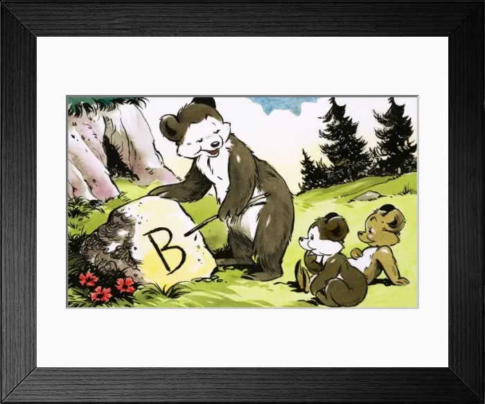 Framed Print : Reading lesson for bears Framed Print : Reading lesson for bears