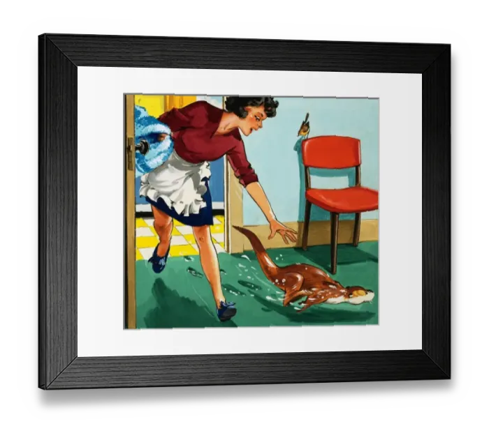 Framed Print : Fliptail the otter Framed Print : Fliptail the otter