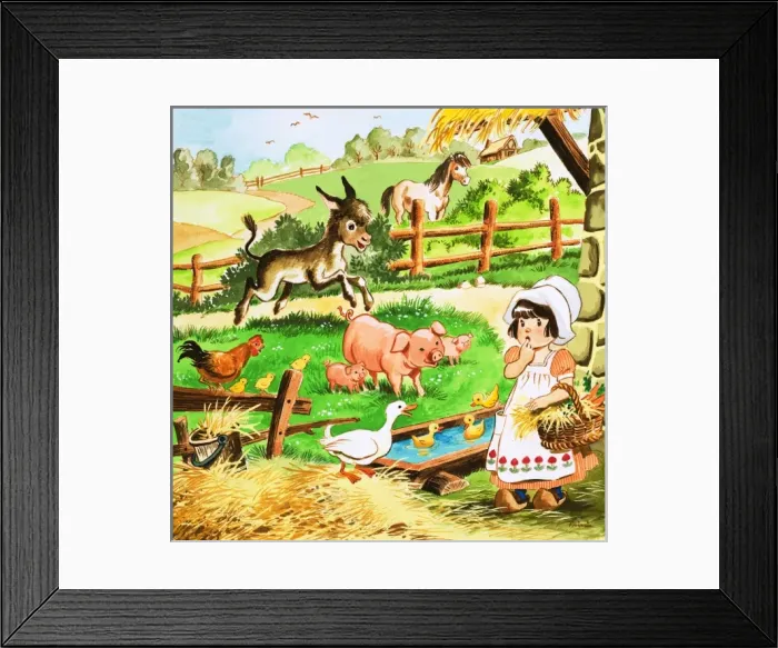 Framed Print : Little girl at the farm Framed Print : Little girl at the farm