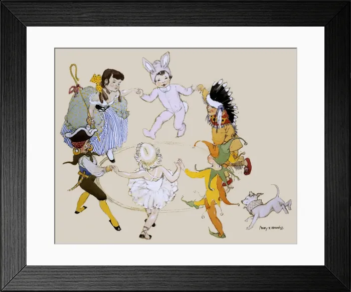 Framed Print : Children dancing in fancy dress Framed Print : Children dancing in fancy dress