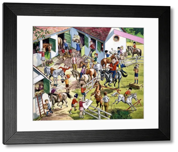 Framed Print : Stable scene (with hidden objects) Framed Print : Stable scene (with hidden objects)