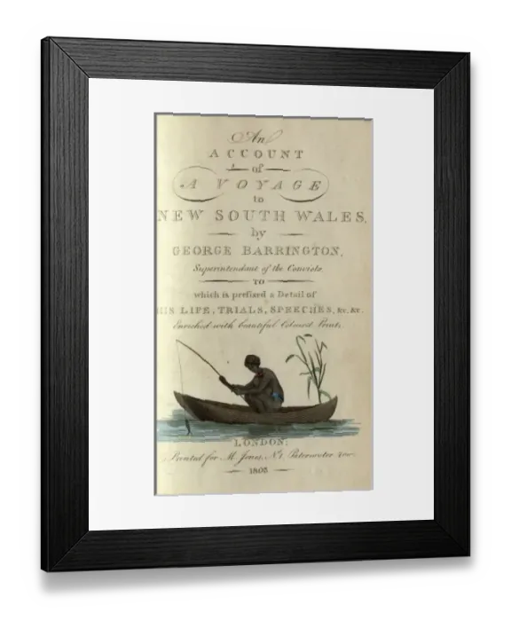 Framed Print : Aborigine woman in a canoe Framed Print : Aborigine woman in a canoe