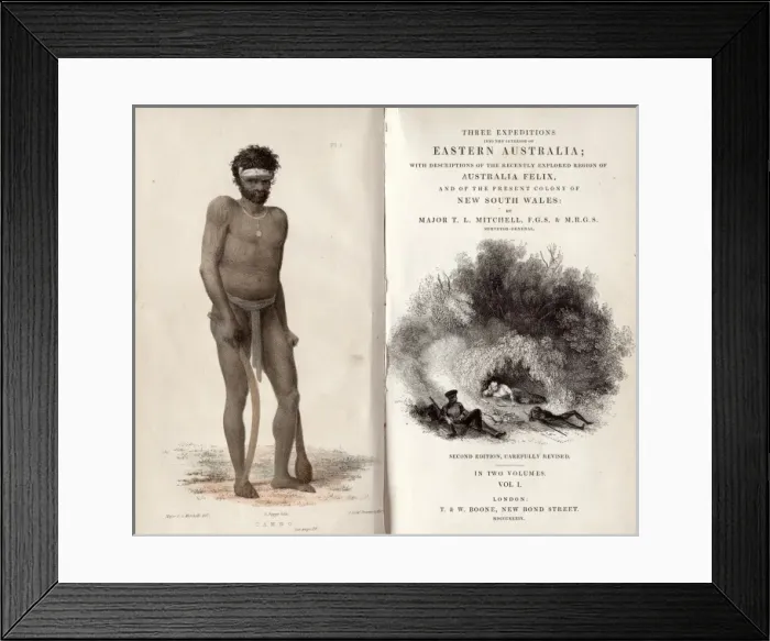 Framed Print : Cambo. Frontispiece depicting an aborigine named Cambo whom the author met at Segenhoe Framed Print : Cambo. Frontispiece depicting an aborigine named Cambo whom the author met at Segenhoe