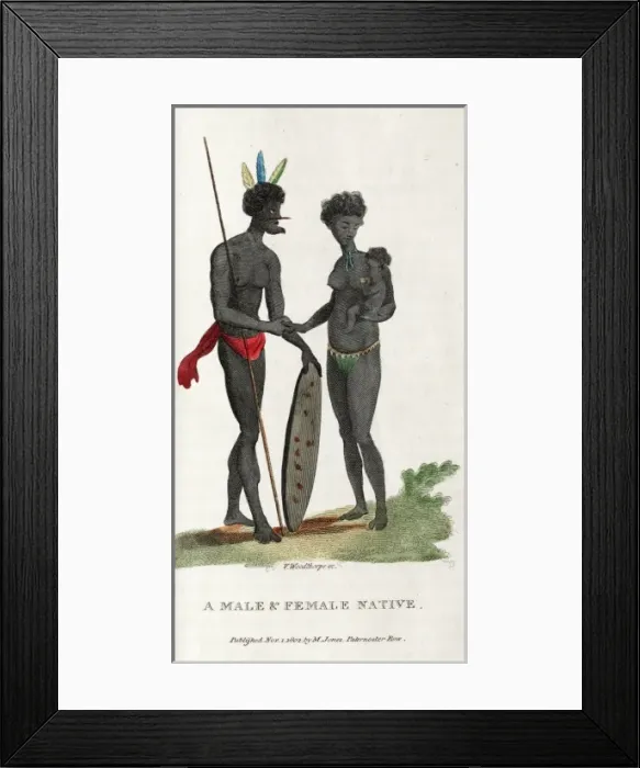 Framed Print : A male and female native Framed Print : A male and female native