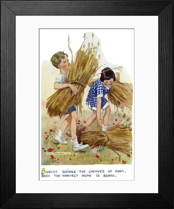 Framed Print : Months of the Year. August