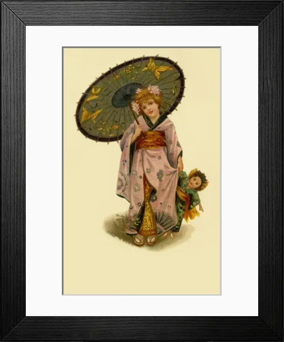 Framed Print : Japanese girl with sunshade Framed Print : Japanese girl with sunshade