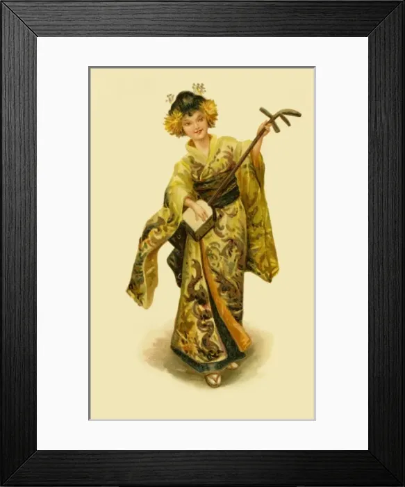 Framed Print : Geisha with a shamisen Framed Print : Geisha with a shamisen