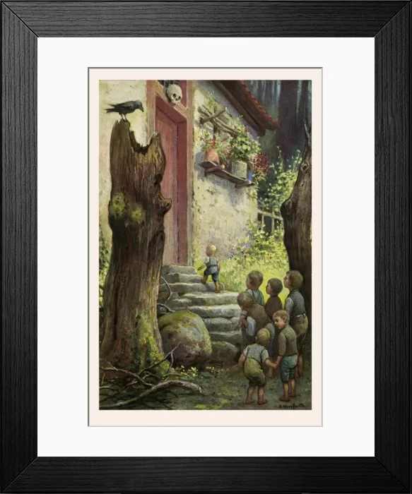 Framed Print : Tom Thumb. Soon after, the poor parents tried again to leave the seven boys in the woods Framed Print : Tom Thumb. Soon after, the poor parents tried again to leave the seven boys in the woods
