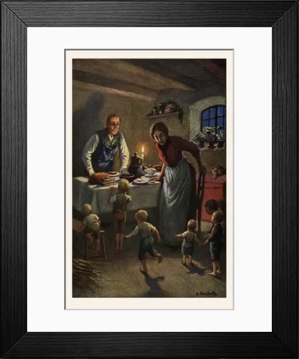 Framed Print : Tom Thumb slipped into the seven league boots - and see - they fitted Framed Print : Tom Thumb slipped into the seven league boots - and see - they fitted