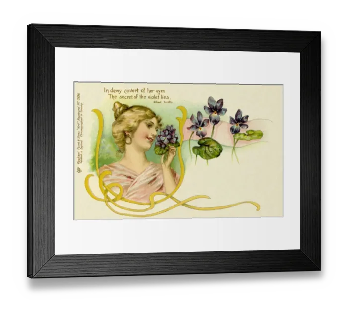 Framed Print : Woman with violets Framed Print : Woman with violets
